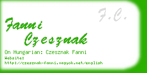 fanni czesznak business card